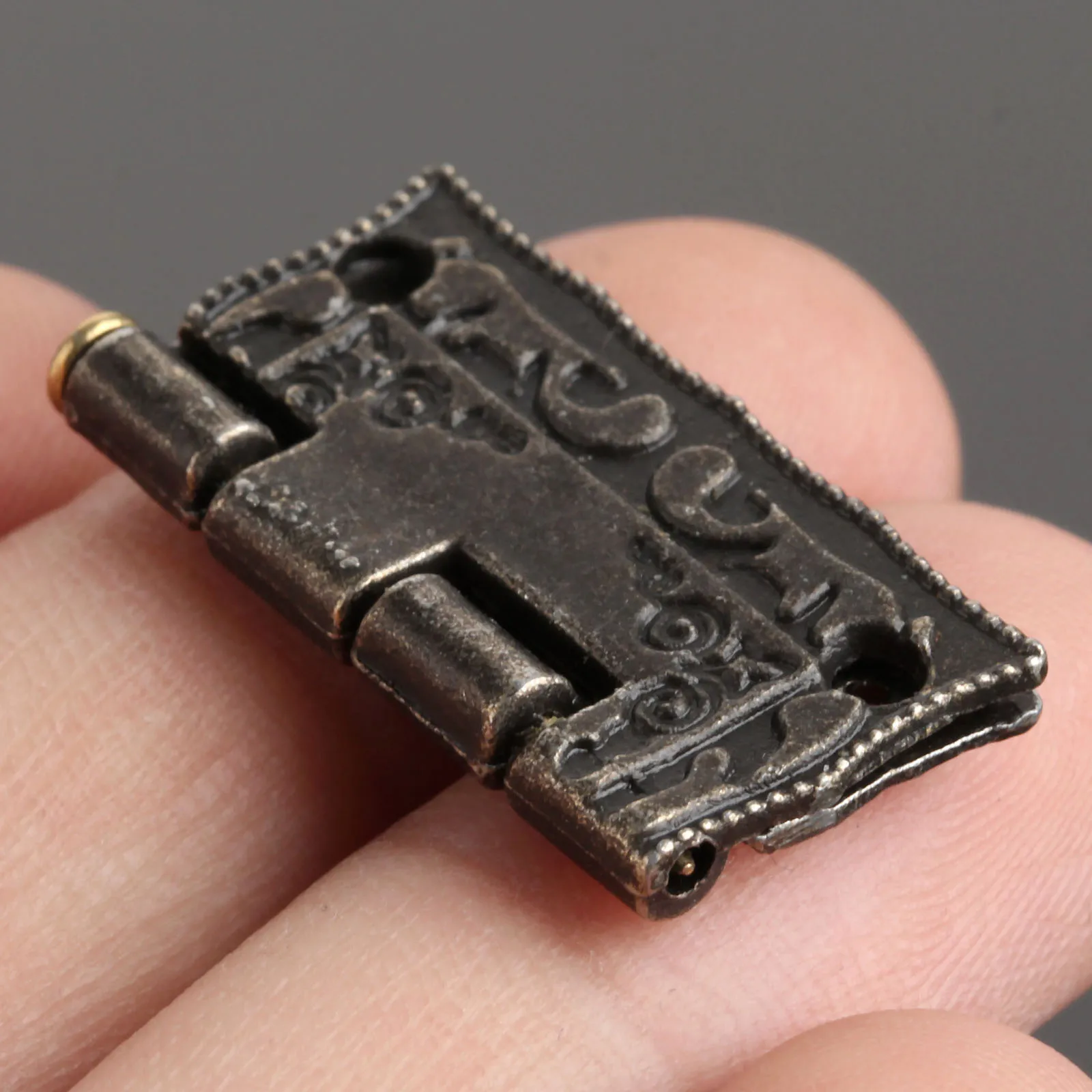 12 шт. античные бронзовые дверные петли для шкафа декоративные мини-петли ящика