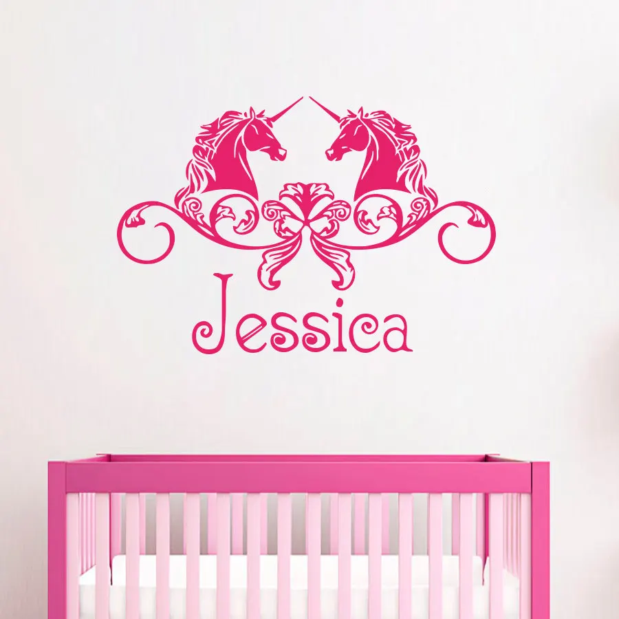 Настенные наклейки для дома детей спальни с индивидуальным именем двойные