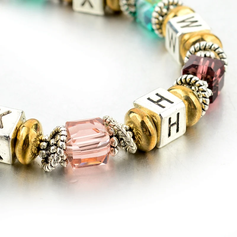 Браслет женский с бусинами из муранского хрусталя серебристого цвета|bracelets for|beads