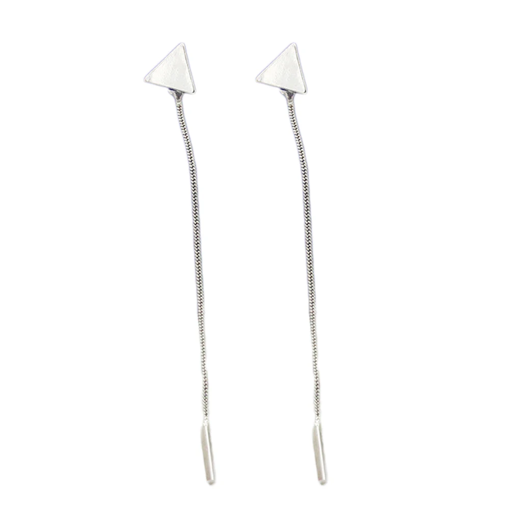 2017 цветные треугольные серьги металлическая цепочка длинные висячие