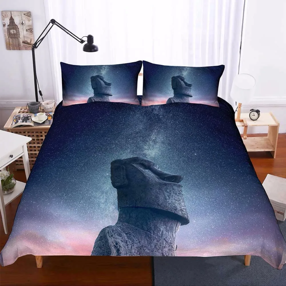 Starry Sky 3d Print Designer Bedding Sets Space Earth Planet Comforter Bed Quilt Cover Sheets King Size Bedlinen F | Дом и сад