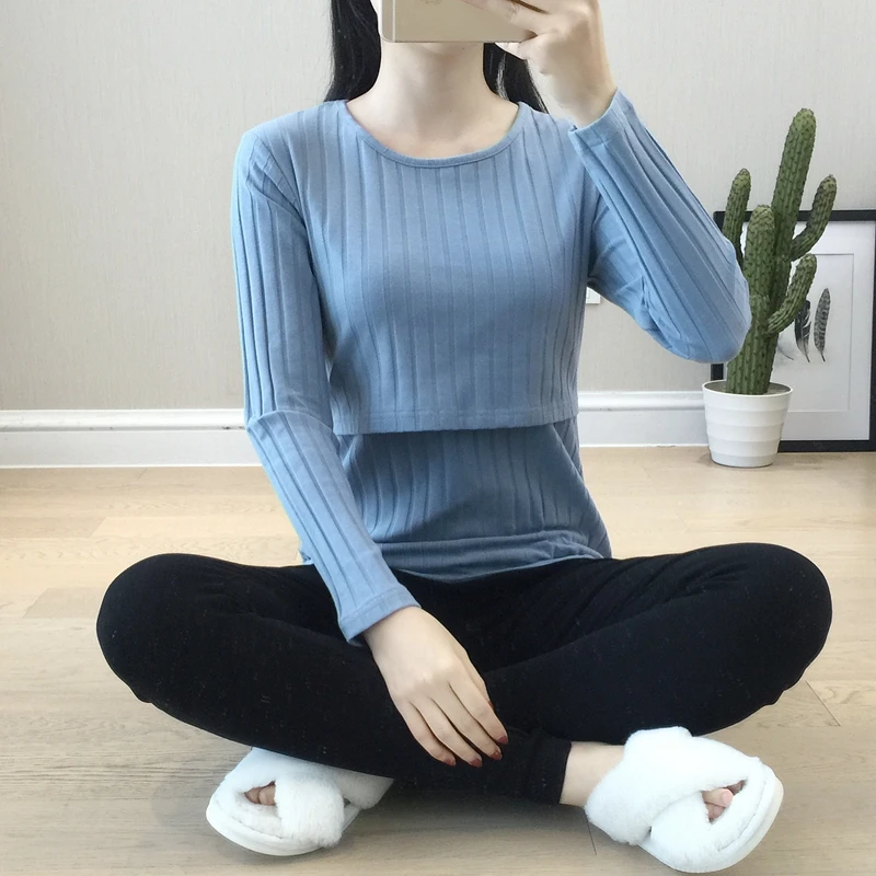 Long Sleeve Maternity Nursing Tops Pregnancy Breastfeeding Tees Shirt Clothes For Pregnant Women Wear Feedding Top Clothing | Мать и