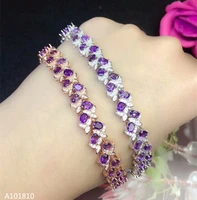 kjjeaxcmy fine jewelry 925 pure silver inlaid natural crystal ladies bracelet jewelry double row