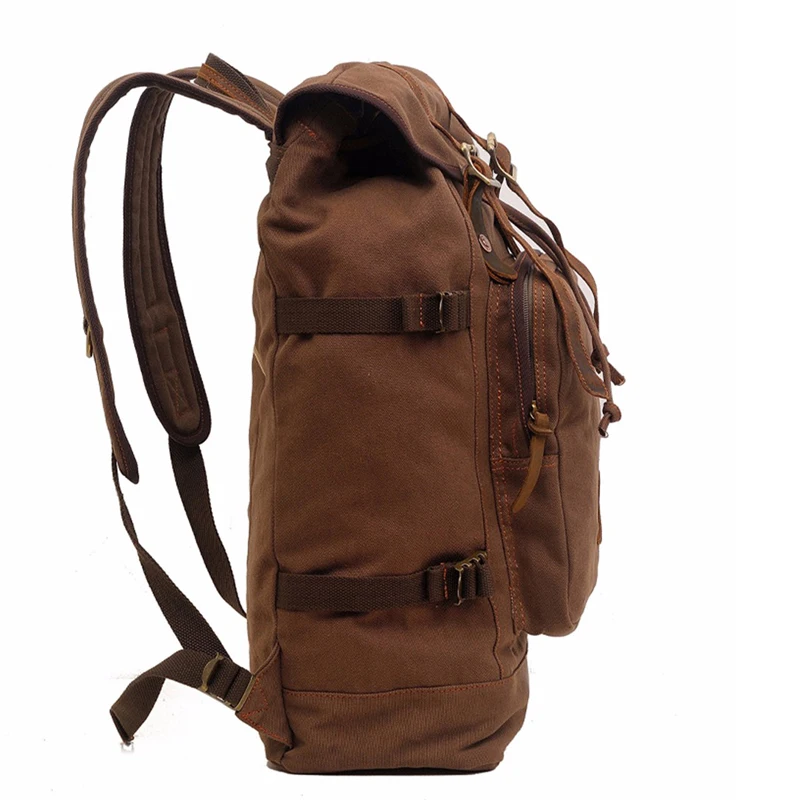 Men's Backpack Vintage Canvas morrales Military Style School Man Rucksack Mountaineering Rugzakken Male Travel Bag | Багаж и сумки