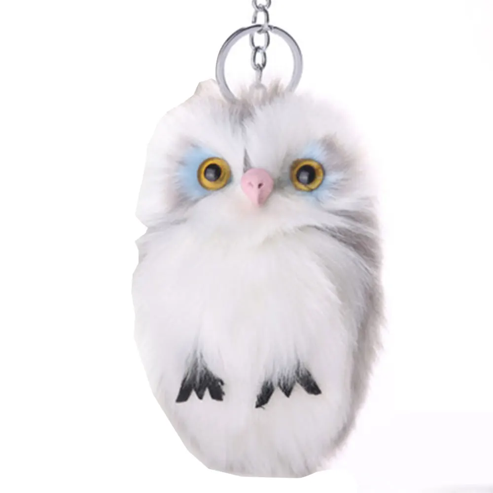 Imitation Rabbit Hair Key Ring Owl Pendant Ball Cute Animal Fur Bag Keychain | Украшения и аксессуары