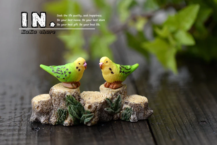 Милая Миниатюрная модель в виде попугаев птиц животных микро сказочные садовые