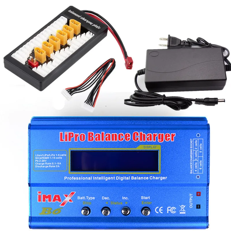 Новый iMAX B6 ЖК экран цифровой RC Lipo NiMh зарядное устройство + XT60/T плата адаптера 2 6S 12v