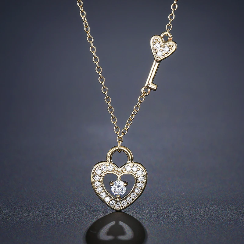 UILZ простое модное ожерелье с подвеской в виде сердца из розового золота женское