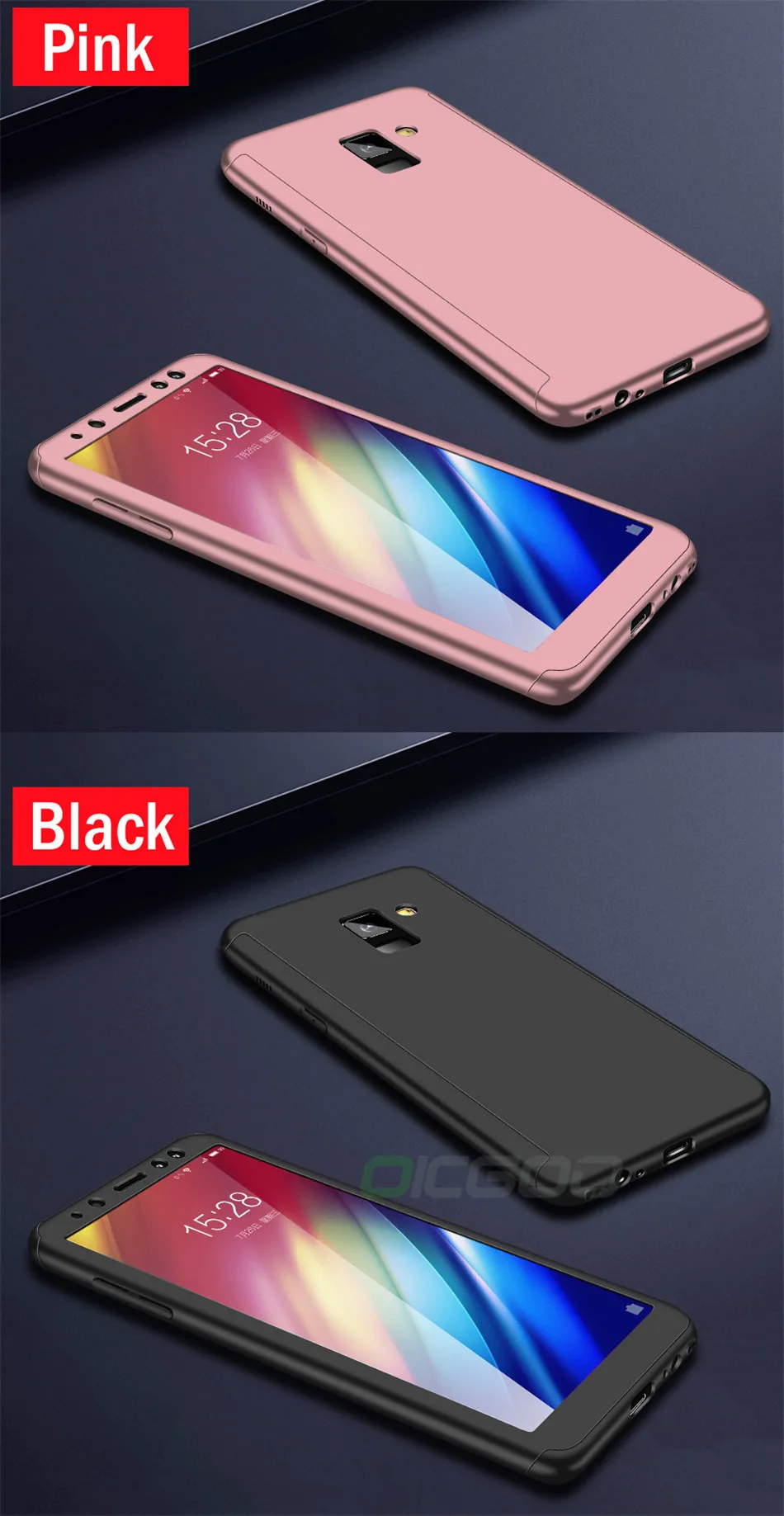 360 градусов полное покрытие чехол для samsung Galaxy A8 A6 J4 J6 J8 плюс A7 A9 телефон чехол s для samsung Galaxy A50 A30 M20 M10 чехол