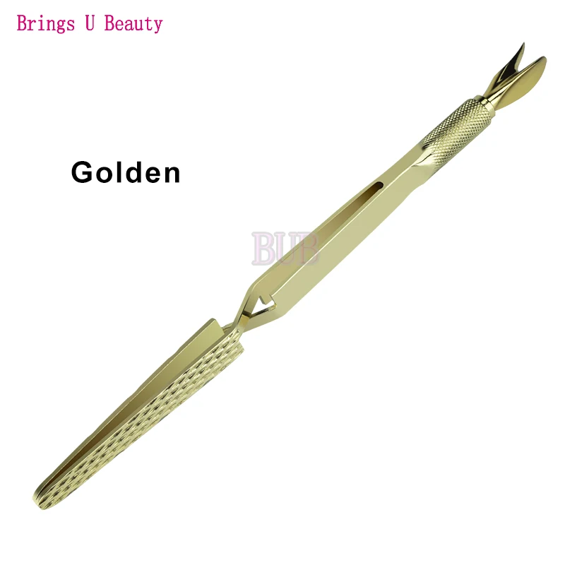 1 PC Golden 3 в 1 волшебные многофункциональные пинцеты из нержавеющей стали для придания формы ногтям скульптура+ инструмент для снятия клипа для маникюра для кутикулы - Цвет: 1 PC Golden