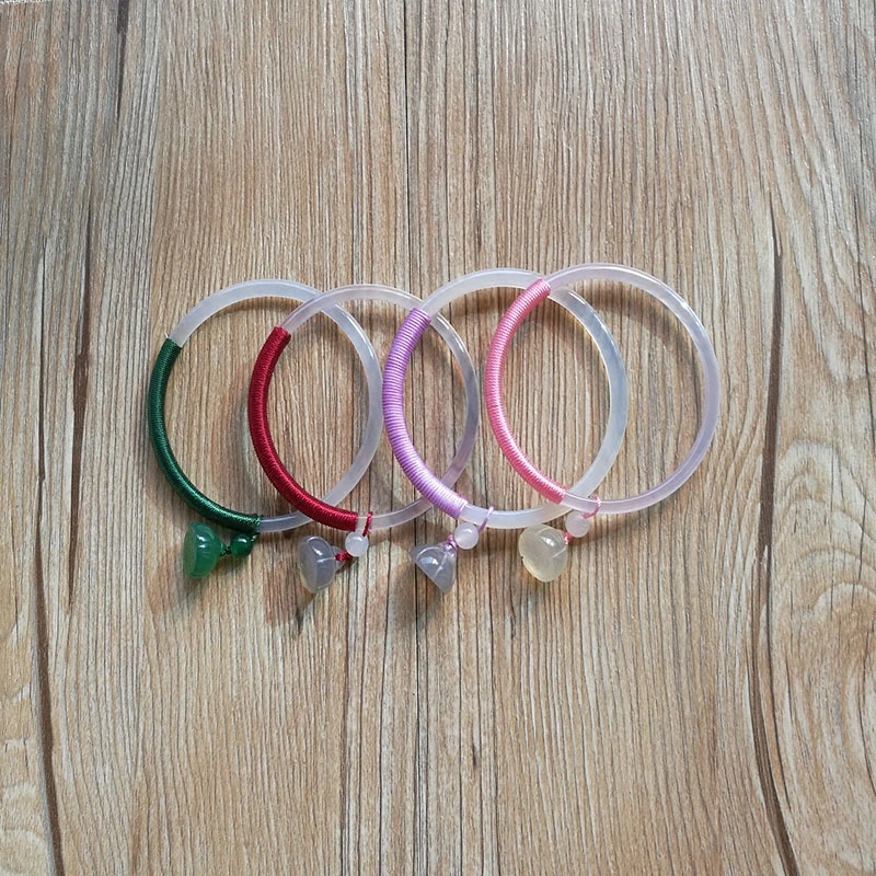 Модный ледяной браслет в стиле ретро изящный из натурального нефрита Узкий