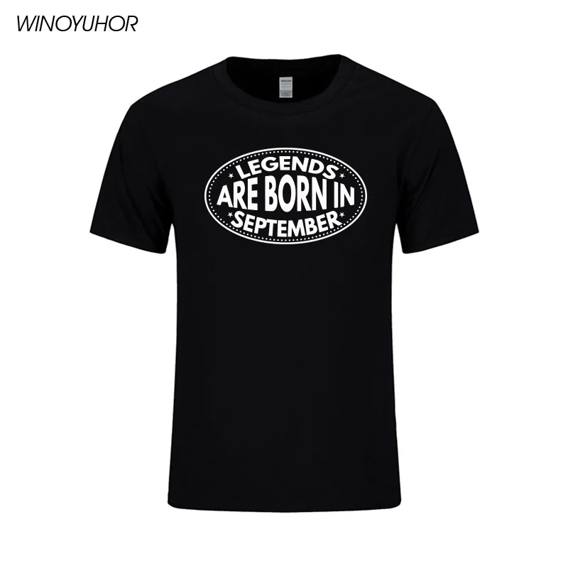 

Legends Are Born In September Funny Printed Birthday Gift T Shirt Men Summer Fashion Short Sleeve Tees Tops Cotton