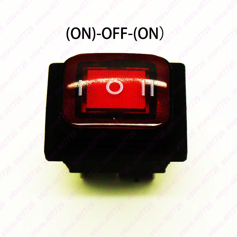 1PC KCD4-6PIN Waterproof Momentary Rocker Switch 38mm X 28.5mm 6PIN Perforate (ON)-OFF-(ON) Boat Power With 220V light | Обустройство