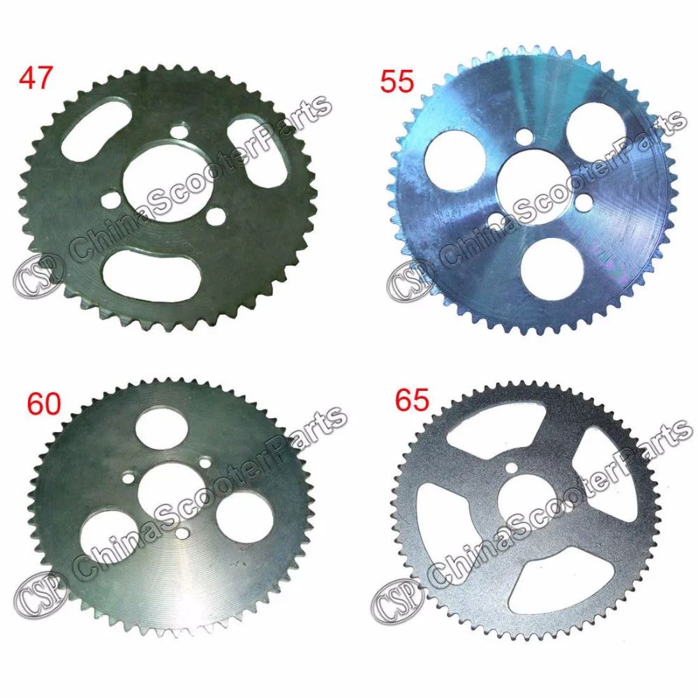 47 55 60 65 зуб 47T 55T 60T 65 T 25H 29 мм Задняя звездочка бритва EVO X-Treme IZIP E Газовый скутер 47CC 49CC Мини Мото