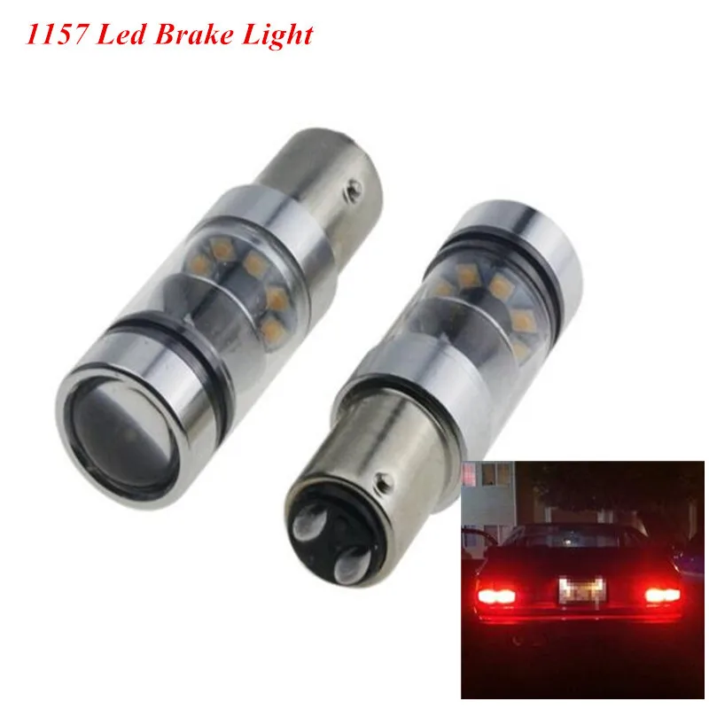 

2Pieces White/Red 1157 T25 BAY15D 100W High Power Cree Chips LED for Car Turn Brake Tail Lights 12V-24V (BA15D BAZ15D Available)
