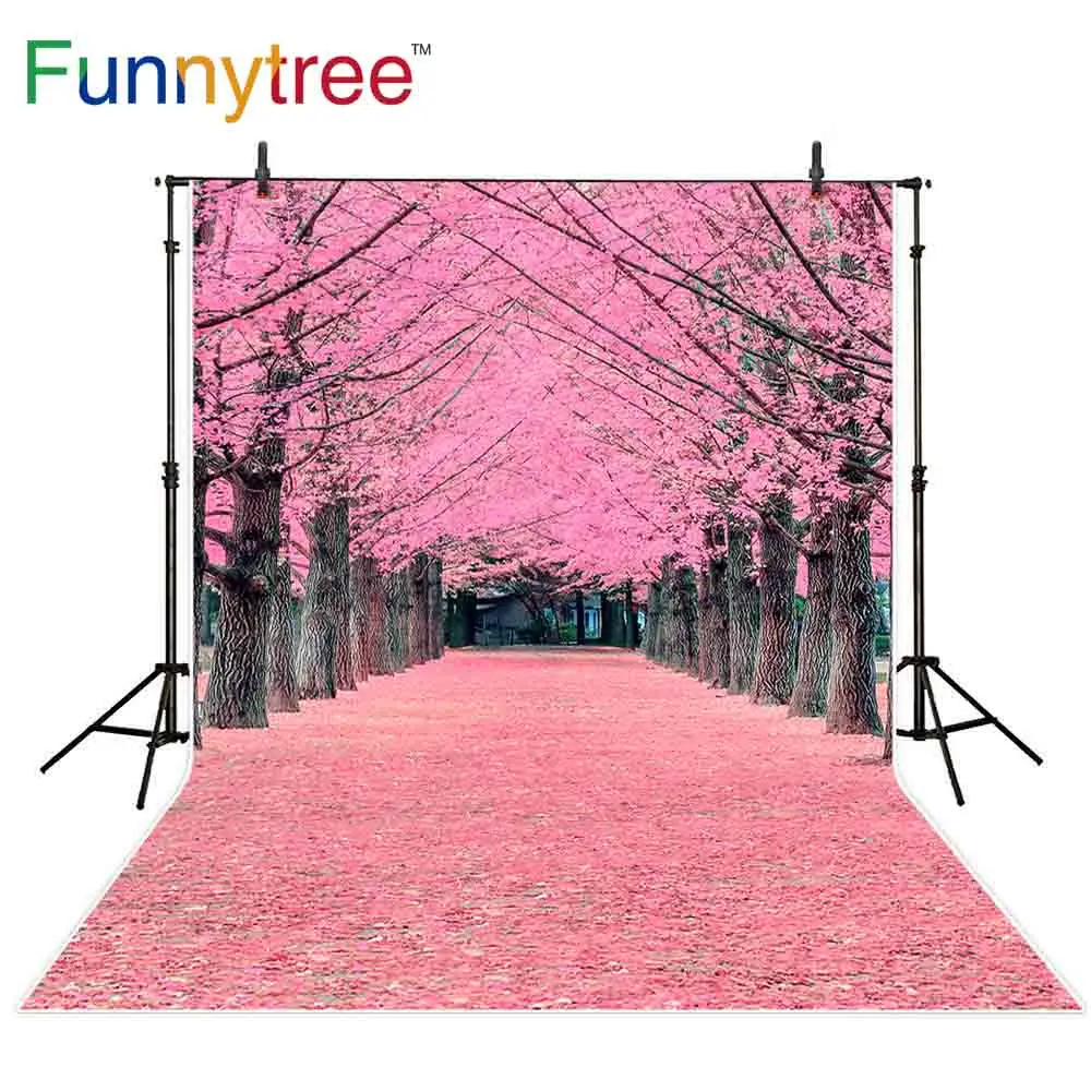 

Funnytree background for photo studio Cherry blossoms Street tree petal nature view photography backdrop photocall photobooth
