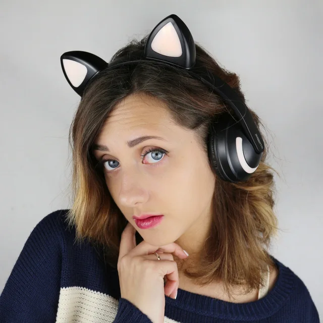 JINSERTA Cat/Rabbit/Deer/Devil наушники 7 цветов светодиодный светящиеся беспроводные Bluetooth наушники для косплея для игр