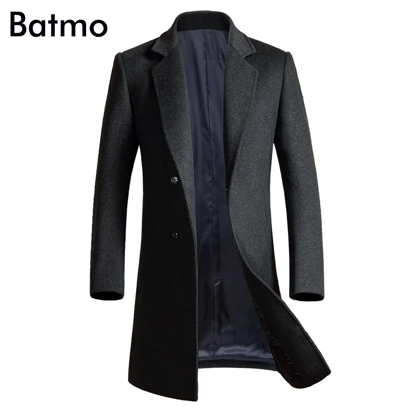 Batmo 2017 новое поступление Высокое качество шерсти отложной воротник Серый