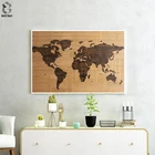 Винтажная Настенная картина, один предмет, Карта мира, деревянный фон, холст, принт, картина, гостиная, домашний декор, постер, живопись