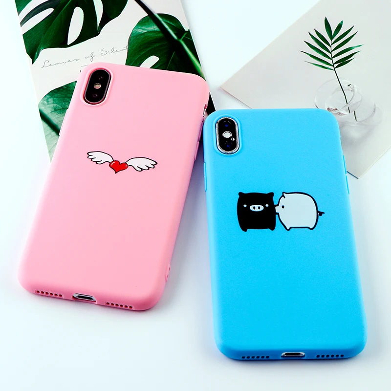Чехлы для мобильных телефонов IPhone 6s 7 8 Plus X XS MAX XR Забавный Милый Мягкий
