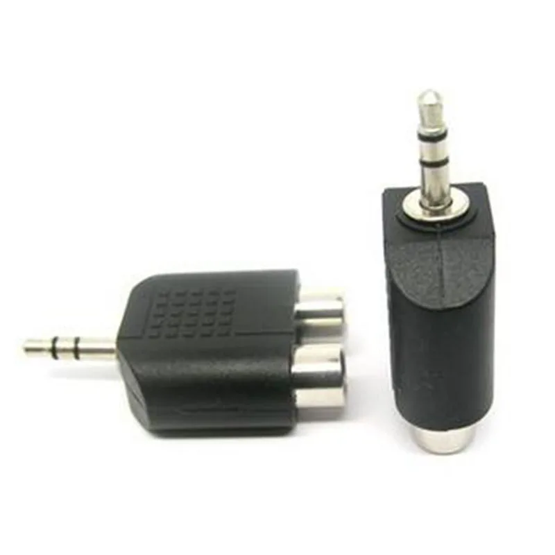 20pcs 3.5MM Earphone connector to 2 RCA lotus Adapter Male Female AV Audio convertor | Мобильные телефоны и аксессуары