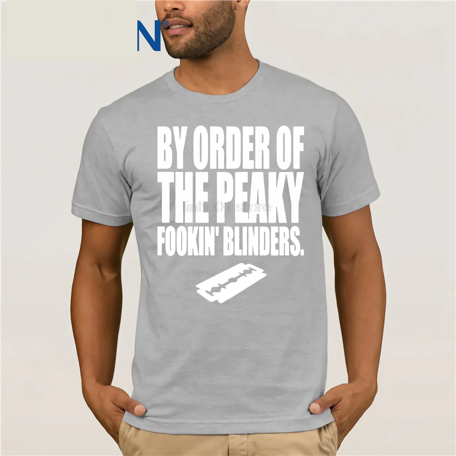 Футболка в стиле хип хоп с надписью The Peaky Fookin Blinders Blinders|Мужские футболки| |
