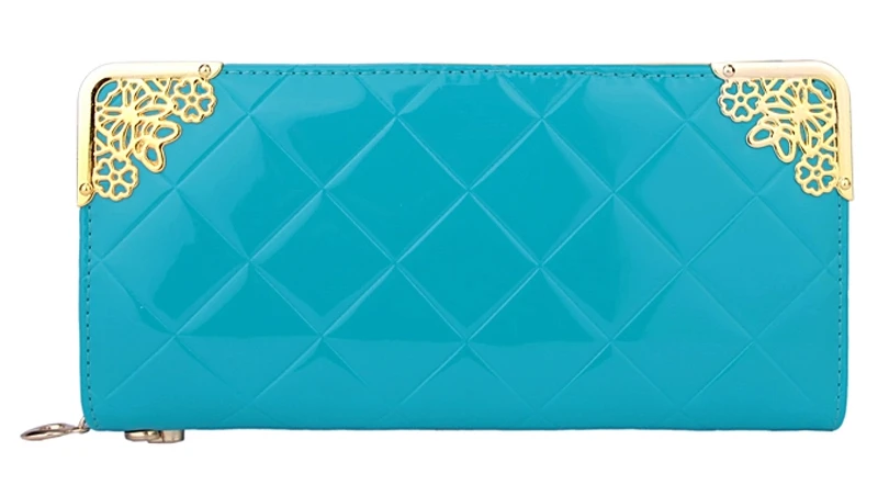 Модные женские кошельки из лакированной искусственной кожи клетчатые дамские