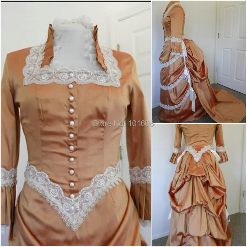 

Victorian Corset Gothic/Civil War Southern Belle Ball Gown Dress Halloween dresses US 4-16 V-406
