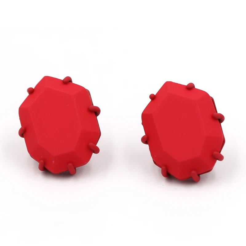 

2019 New Arrival Spring Multi Painted Color 7 Claw Geometric Women Fashion Cute Stud Earrings Candy Color Matte Painted Stud