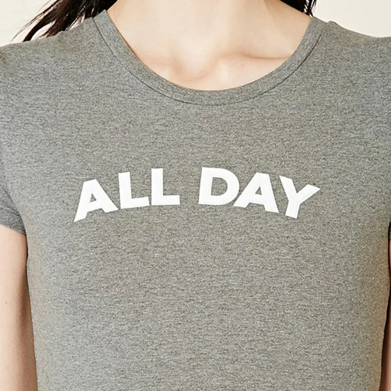 Летний Новый Мода Повседневная Письмо Печати Краткая Футболки С Коротким