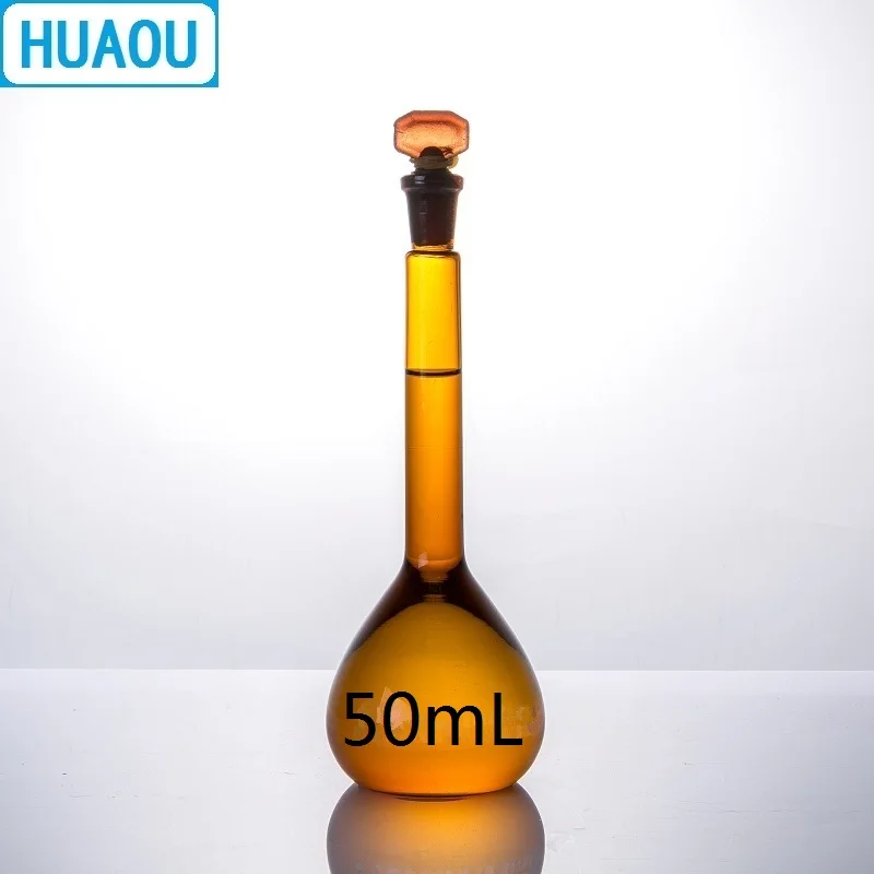 HUAOU 50 мл объемная фляга класс А коричневое Янтарное стекло с одним выпускным