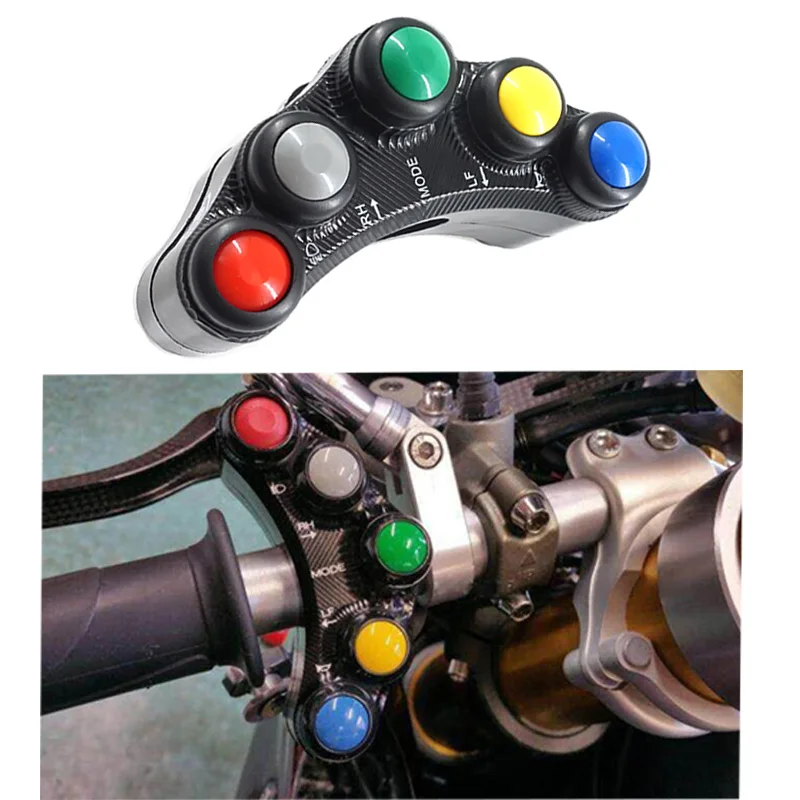 

BOZXRX 12V 7 Buttons 7/8" 22mm ATV Motorcycle Switch Assembly 22mm Handlebar Moment/Latching Trig Refit Accessories