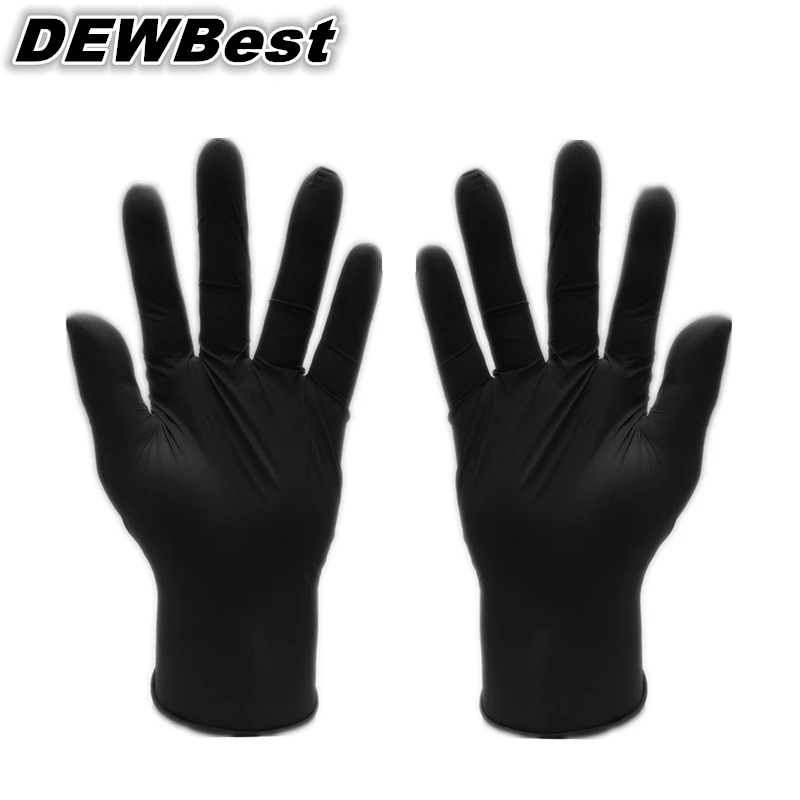 Dewbest одноразовые черный нитриловые Перчатки (порошок бесплатно) 50