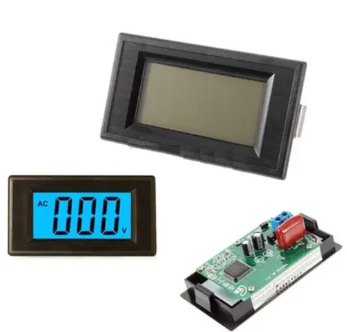 2 проводной 3 1/2 Цифровой синий ЖК дисплей AC 80 500V Вольт Панель измеритель
