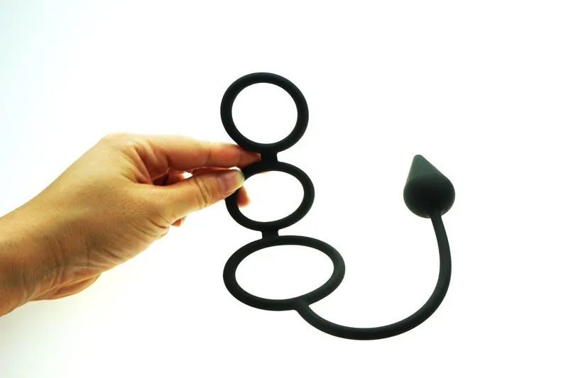 Силиконовые Кольца для пениса с массажером простаты Анальная пробка кольцо