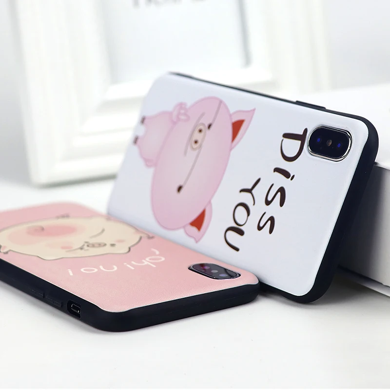 Мягкий чехол из ТПУ с милым мультяшным рисунком для iPhone X Xs Max Xr 8 7 6s 6Plus 6sPlus 7Plus Plus