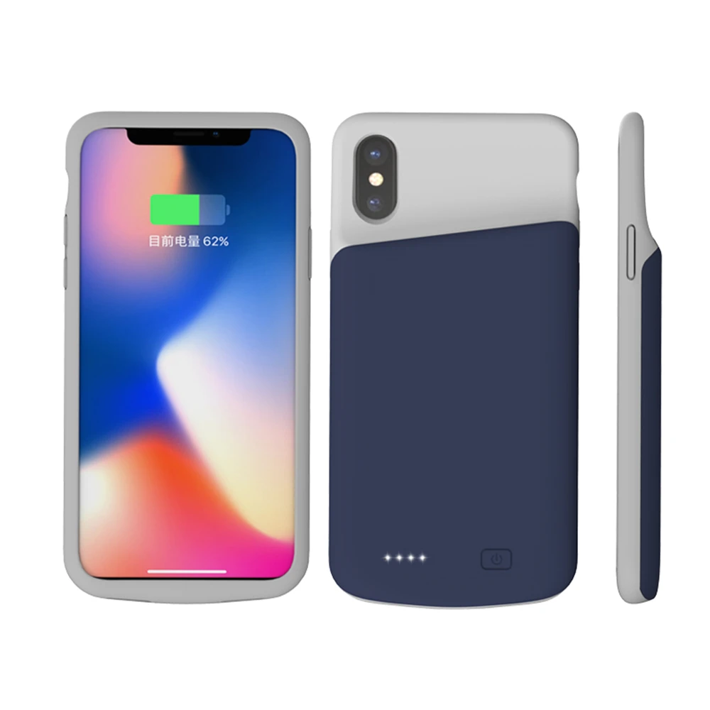 Чехол питания для iPhone X XS, чехол для зарядного устройства, 4000 мАч, внешний силиконовый чехол-аккумулятор с аудио