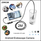 Камера-Эндоскоп JCWHCAM, 2 м, USB, Android, объектив 8 мм, гибкая камера-змея, HD 720P, Бороскоп, камера для проверки труб