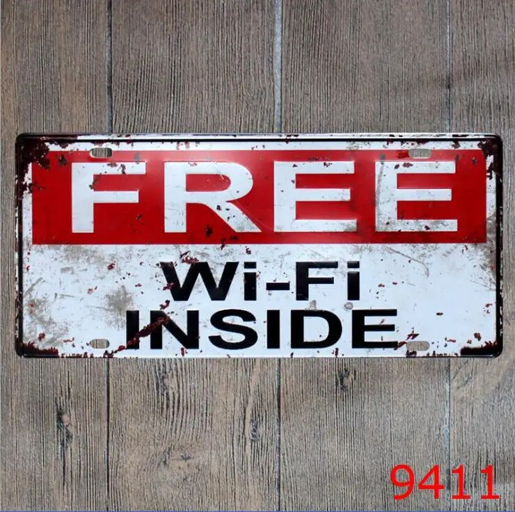 Настенная Наклейка с Wi-Fi и надписью не курить жестяной металлический номерной