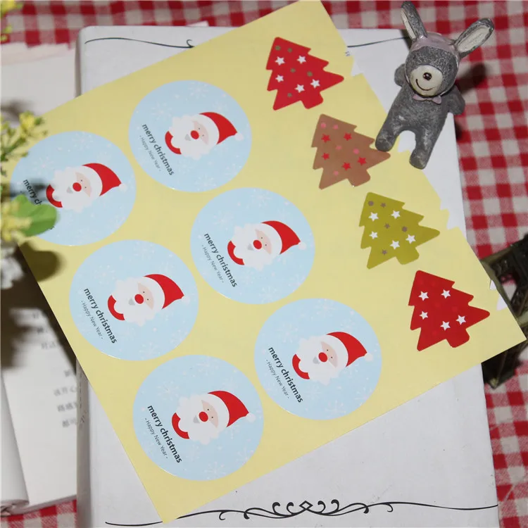 10 шт/лист веселая Рождественская елка печать наклейки значки этикетки для