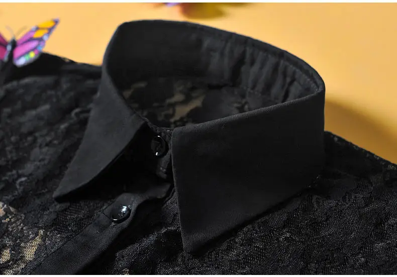 Оригинальная кружевная блузка из хлопка элегантная женская белая с вышивкой