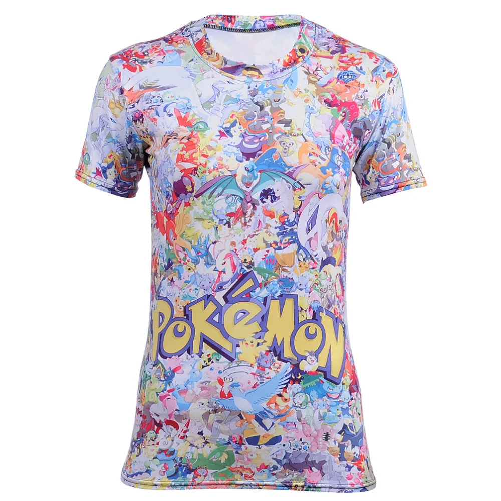 Горячая Распродажа забавная флисовая Классическая футболка с принтом Покемон