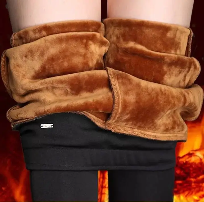Makuluya Новинка 3XL супер теплые плюс плотные леггинсы тонкая талия хорошо тянущиеся