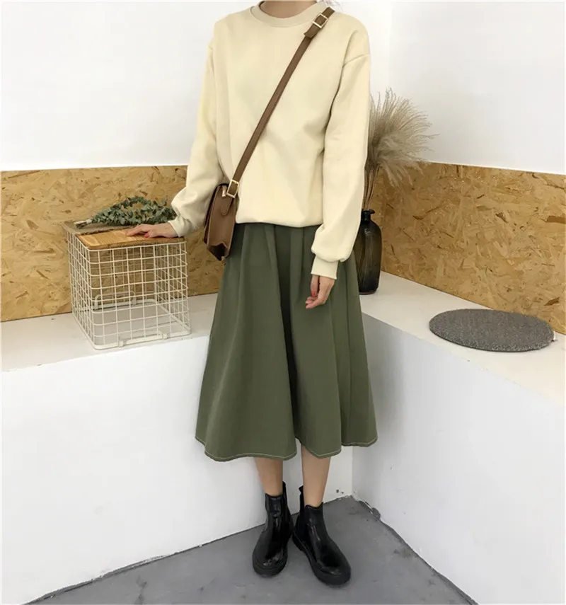 Sudaderas mujer Харадзюку однотонный Свитшот женский длинный рукав толстовка Свободный Женский повседневные худи и свитшоты спортивный костюм