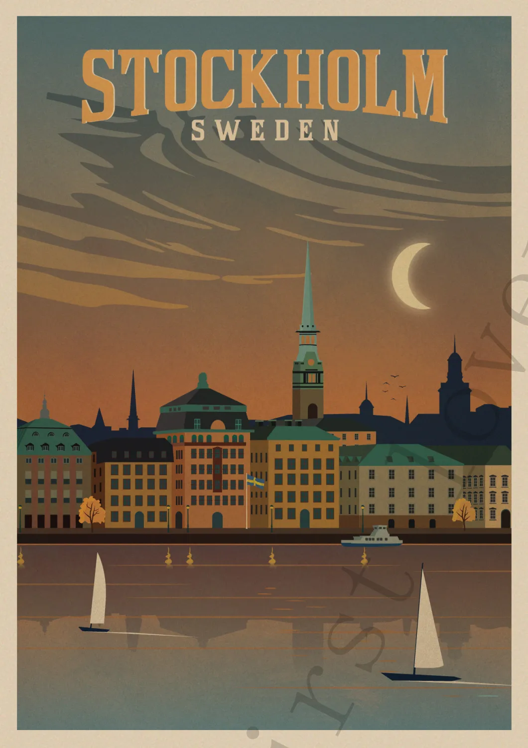 HAVANA/ WAKIKI/ VENICE/TOKYO/THAILAND/AMSTERDAM Art Travel Posters Vintage Kraft Poster | Wall Stickers