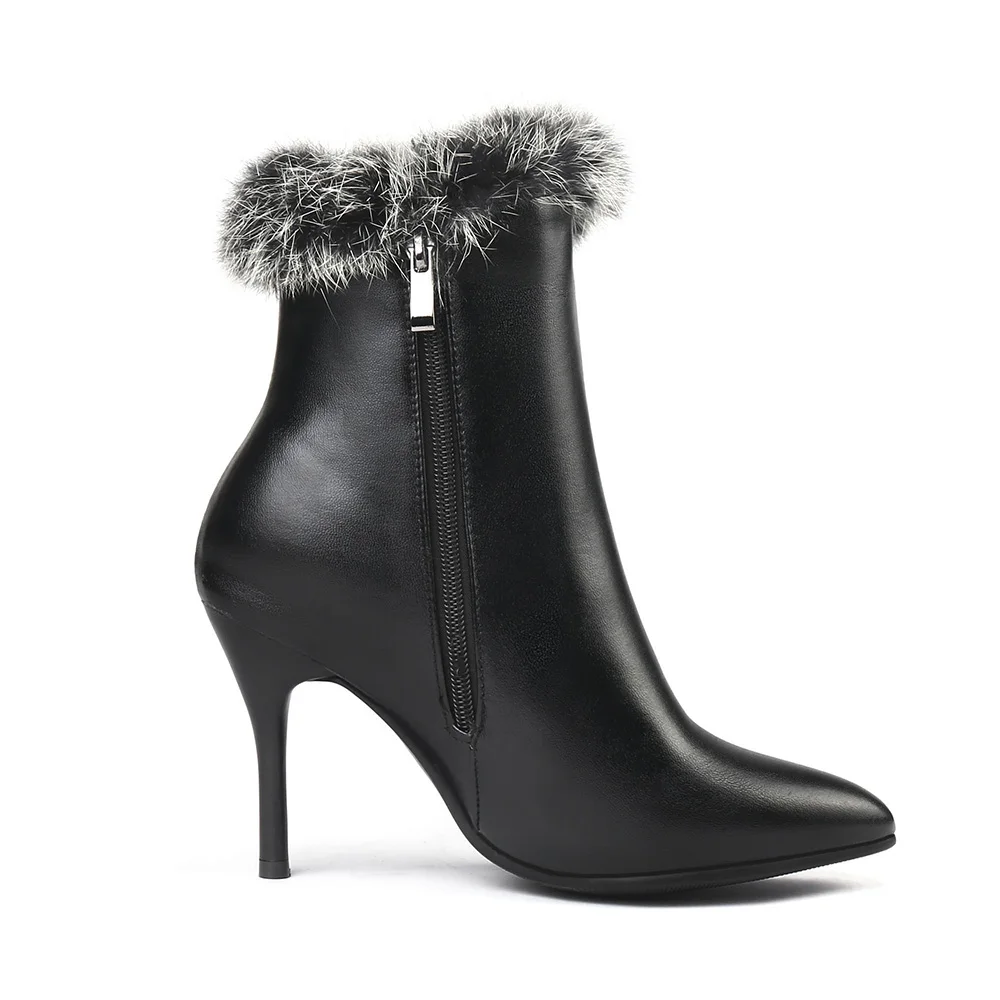 Женские ботинки на высоком каблуке-шпильке черные или белые классические для