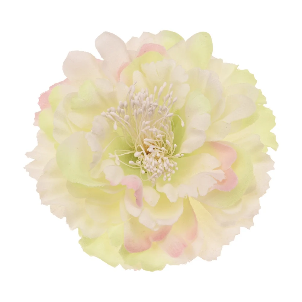 White Green 8 шт. Большой Пион 11 см для волос Цветы Аксессуары DIY аксессуаров бутик цветок не клипы без Луки Свадебные украшения цветок - Цвет: White Green