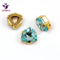 yanruo 4706 trilliant aquamarine pointback fancy stones and crystals sew on rhinestones for art crafts diy