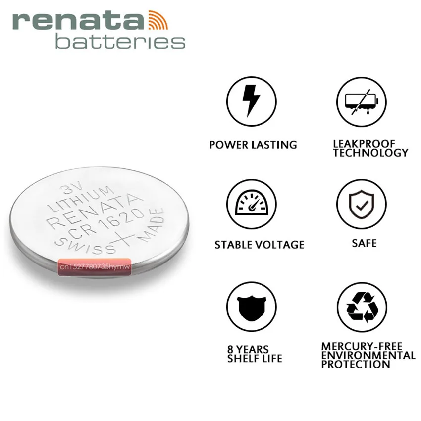 Литиевая батарея Renata CR1620 2 шт. 3 в % 100 оригинальная брендовая renata 1620 | Электроника