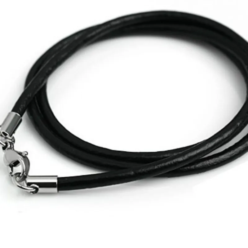 Ожерелье из кожаной веревки для мужчин и женщин одинарная цепочка с
